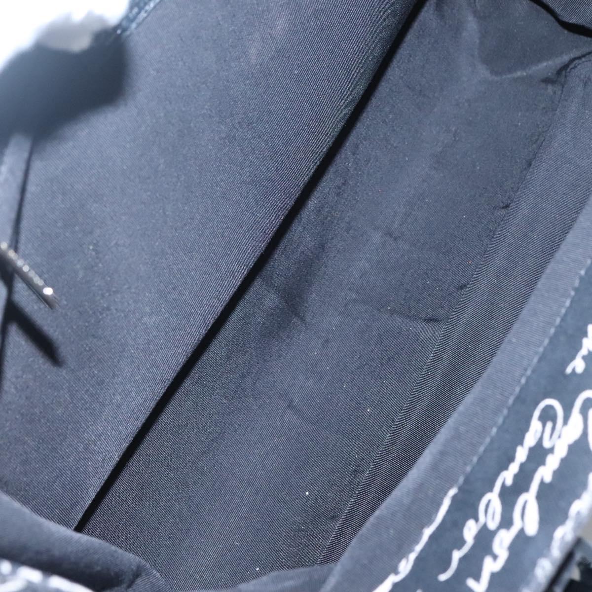 CHANEL Chain Tote Bag Canvas Black CC Auth 120748