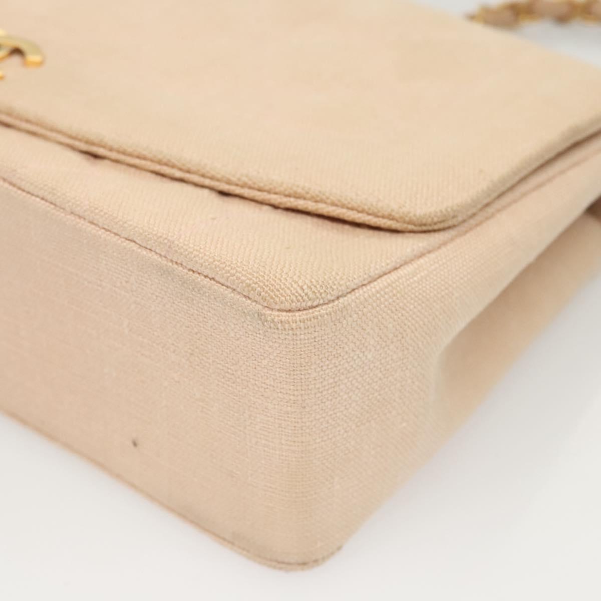 CHANEL Matelasse Chain Diana Shoulder Bag Canvas Pink CC Auth 120753