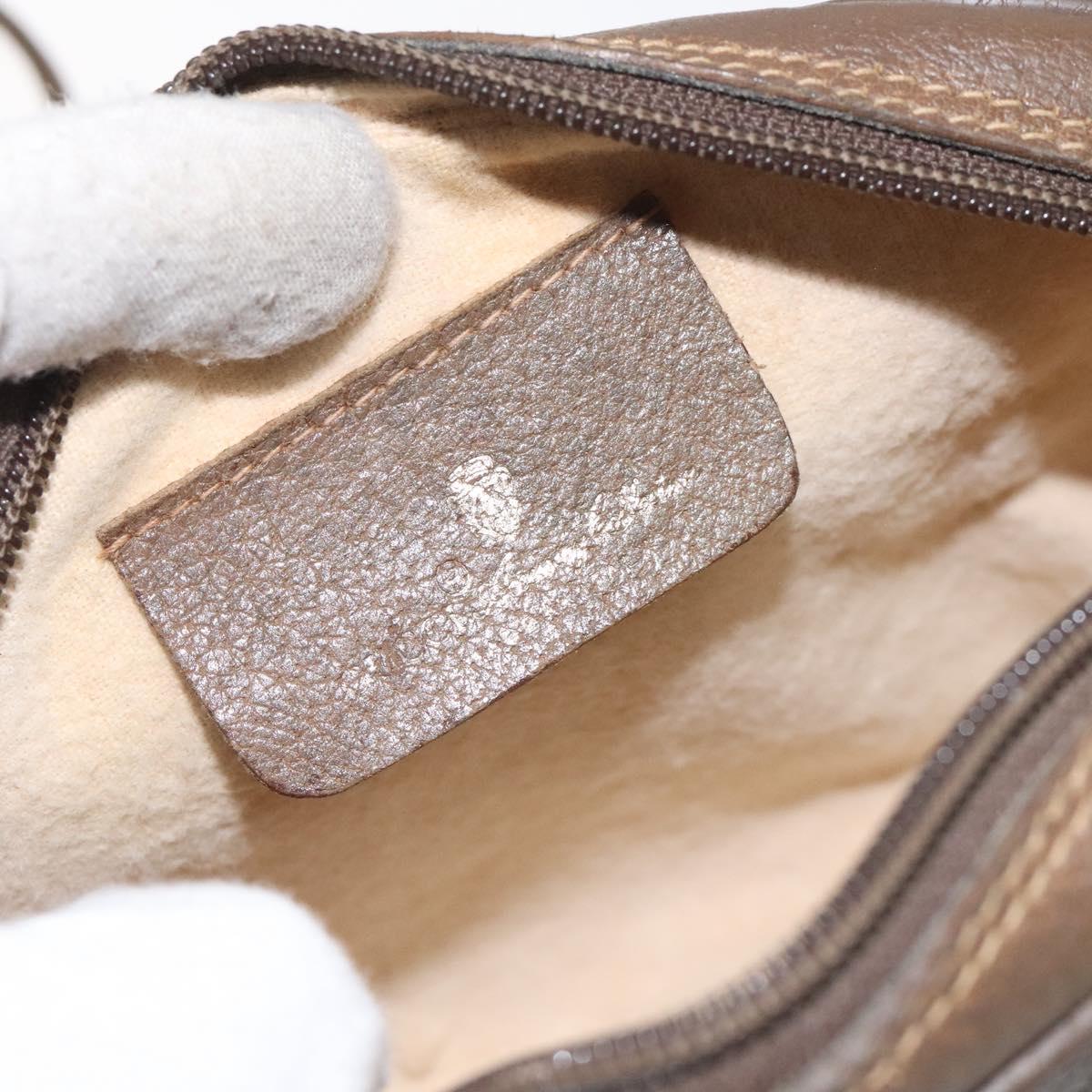 GUCCI GG Canvas Web Sherry Line Bag PVC Beige Gold 89 02 066 Auth 120808