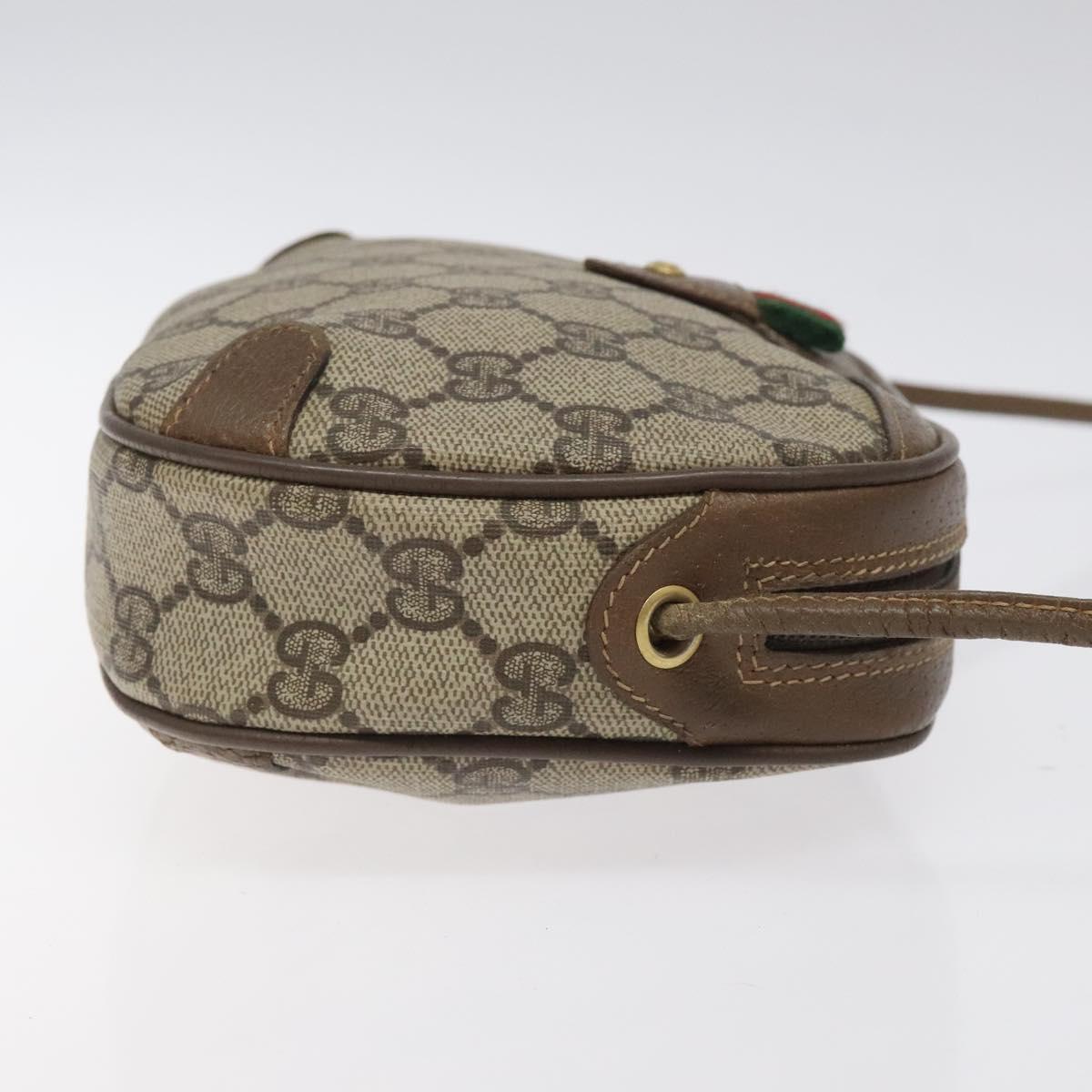 GUCCI GG Canvas Web Sherry Line Bag PVC Beige Gold 89 02 066 Auth 120808