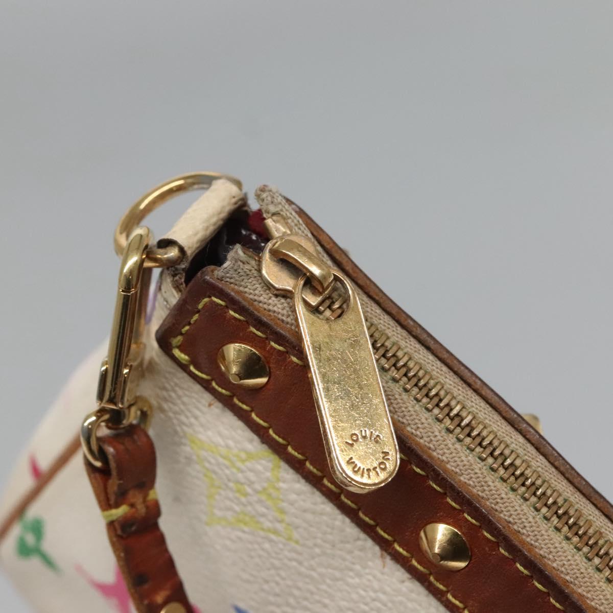 LOUIS VUITTON Multicolor Pochette Accessoires Pouch White M92649 Auth 120819