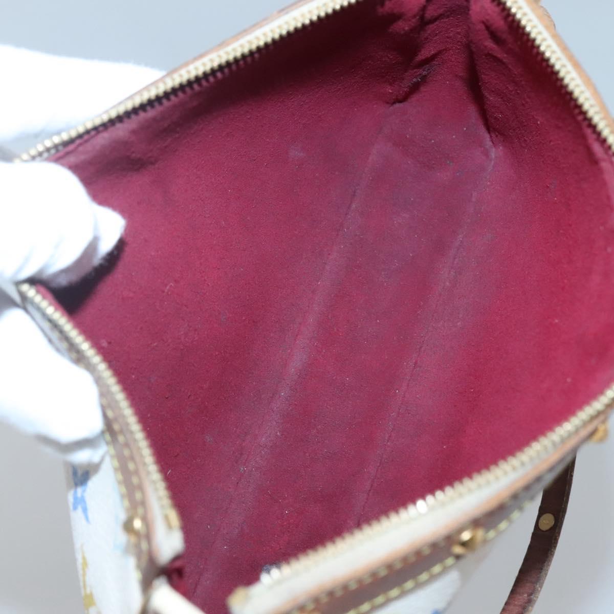 LOUIS VUITTON Multicolor Pochette Accessoires Pouch White M92649 Auth 120819