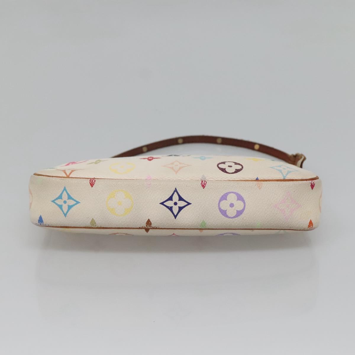 LOUIS VUITTON Multicolor Pochette Accessoires Pouch White M92649 Auth 120819