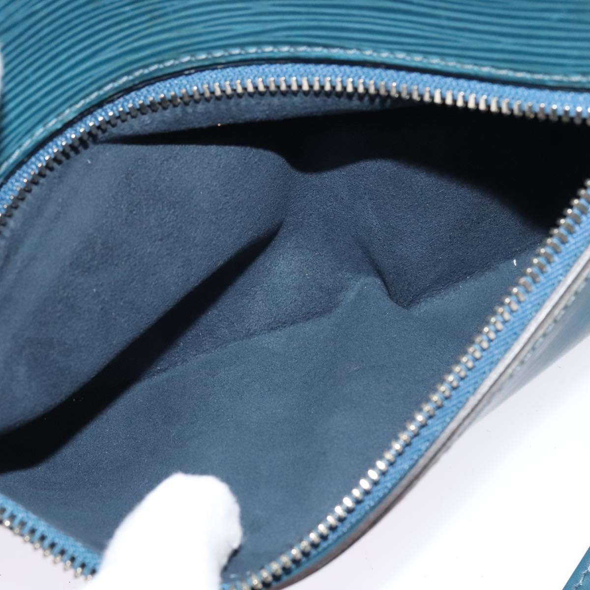 LOUIS VUITTON Epi Neo-Osh Clutch Bag Cyan LV Auth 120827