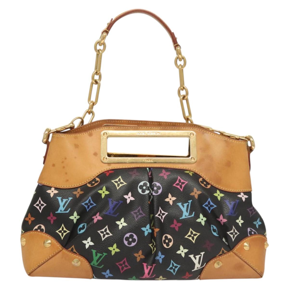 LOUIS VUITTON Monogram Multicolor Judy MM Bag 2Way Black M40256 LV Auth 120828