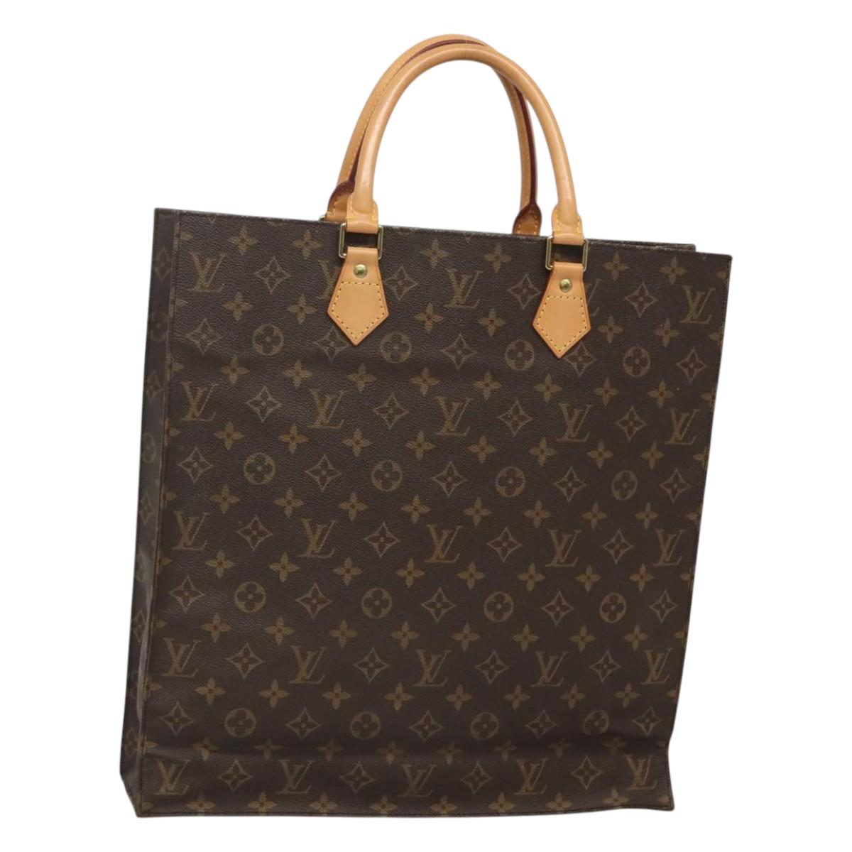 LOUIS VUITTON Monogram Sac Plat Hand Bag M51140 LV Auth 120846