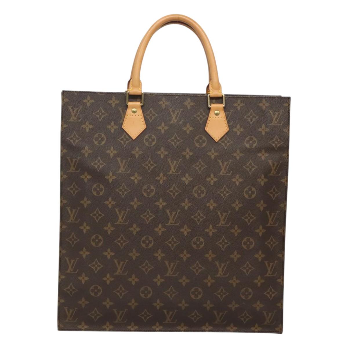LOUIS VUITTON Monogram Sac Plat Hand Bag M51140 LV Auth 120846