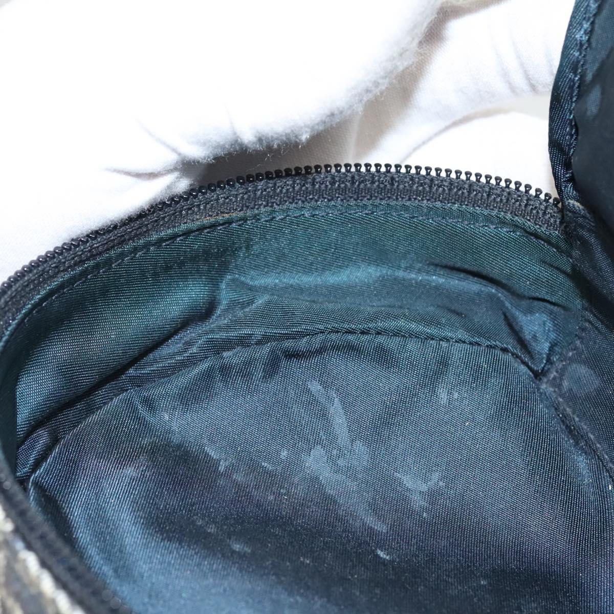 Christian Dior Trotter Canvas Saddle Pouch Navy Gold Auth 120854