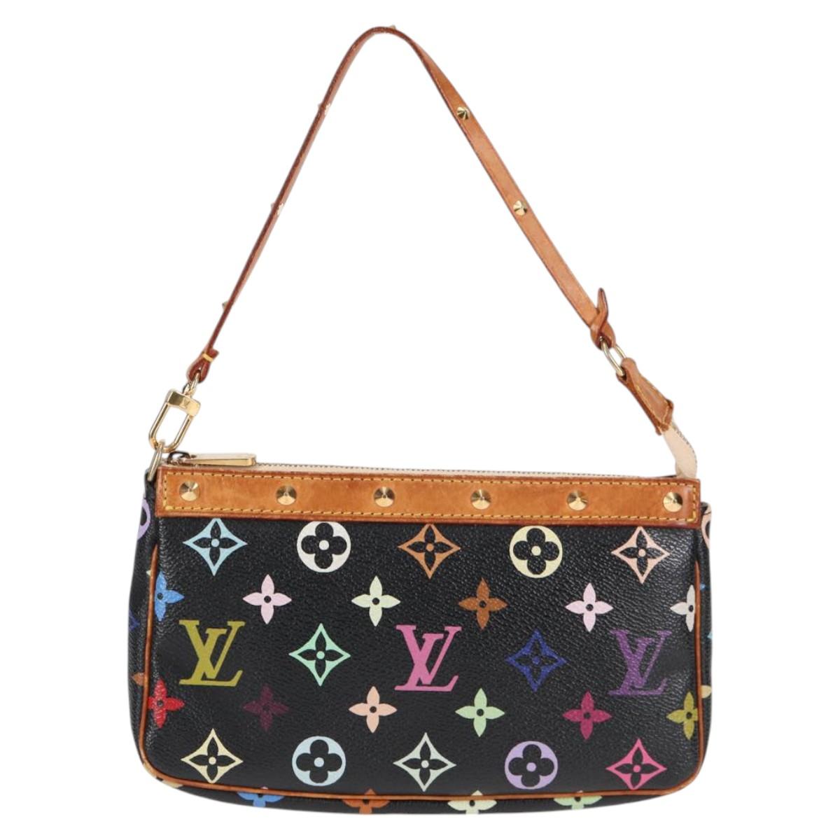 LOUIS VUITTON Monogram Multicolor Pochette Accessoires Black M92648 Auth 120858V
