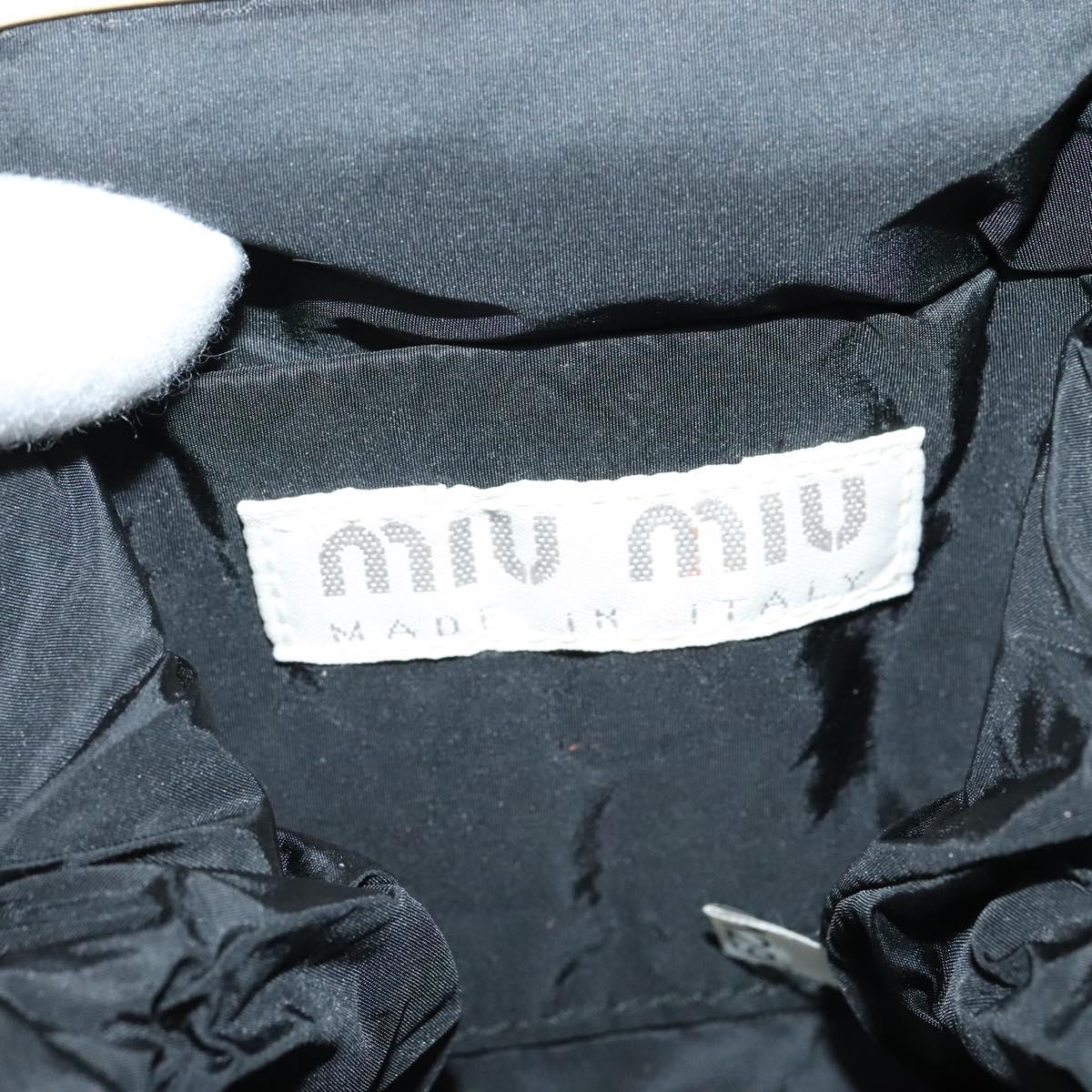 Miu Miu Shoulder Pouch Suede Black Gold Auth 120859A