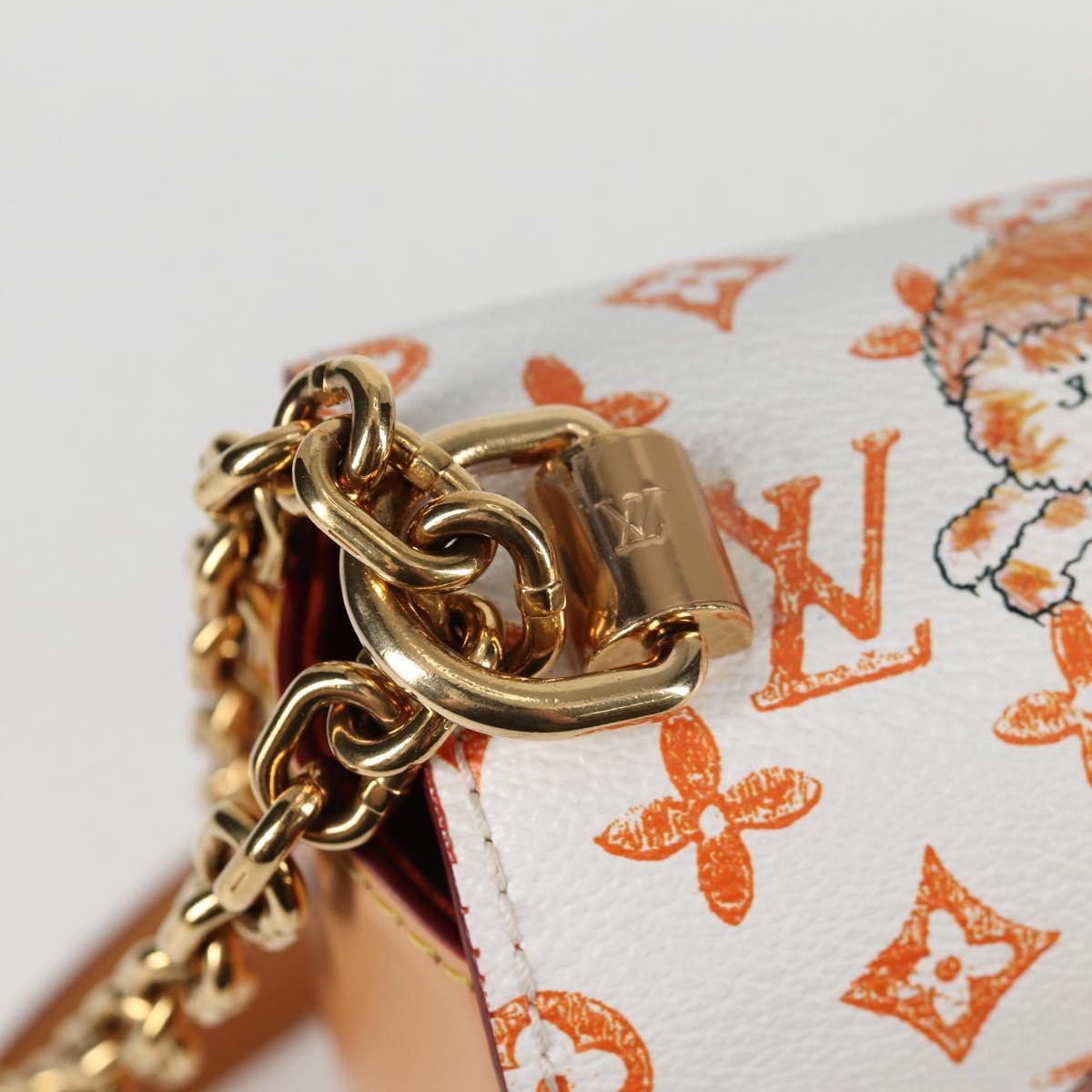 LOUIS VUITTON Catgram Twist MM Shoulder Bag White M44460 LV Auth 120872SM