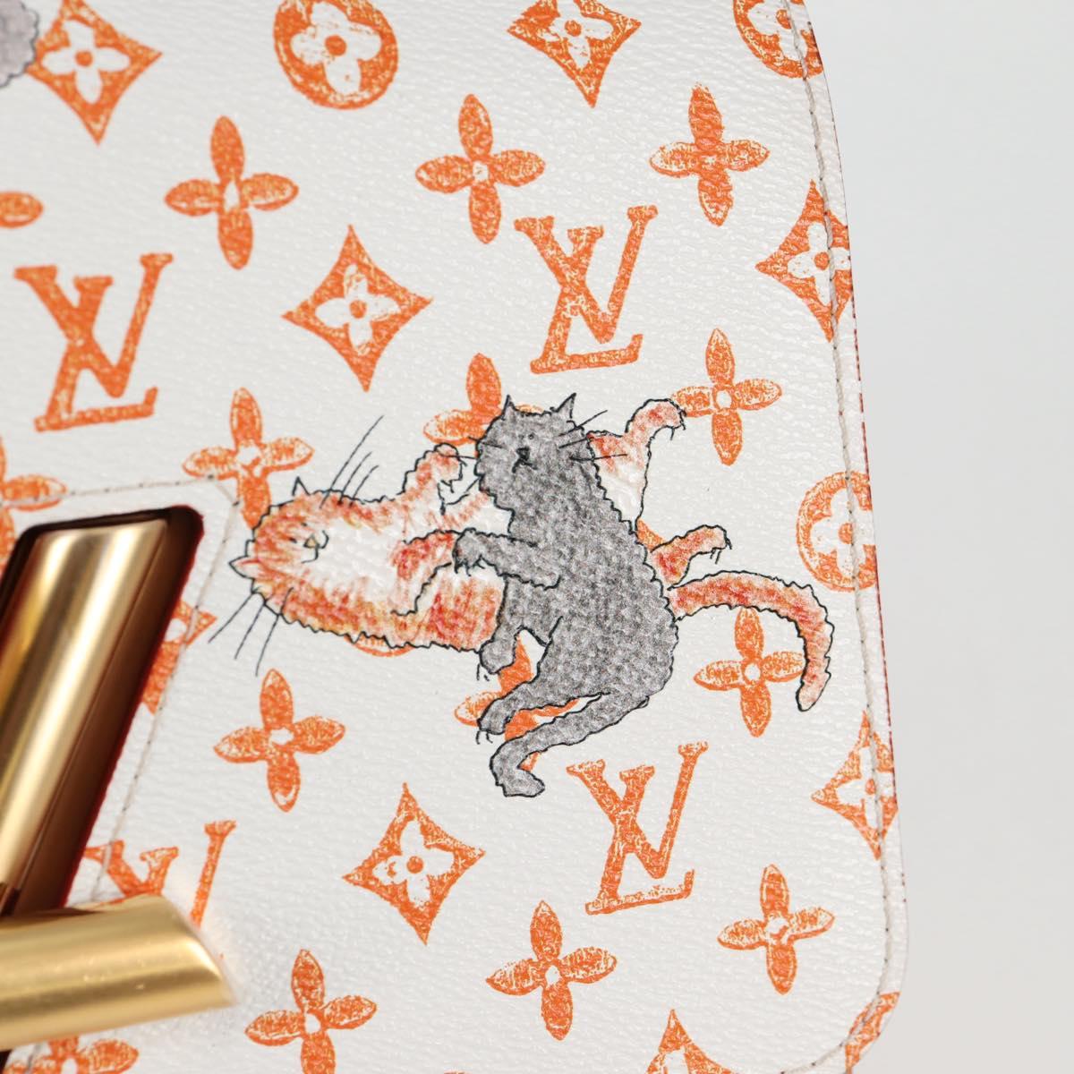 LOUIS VUITTON Catgram Twist MM Shoulder Bag White M44460 LV Auth 120872SM