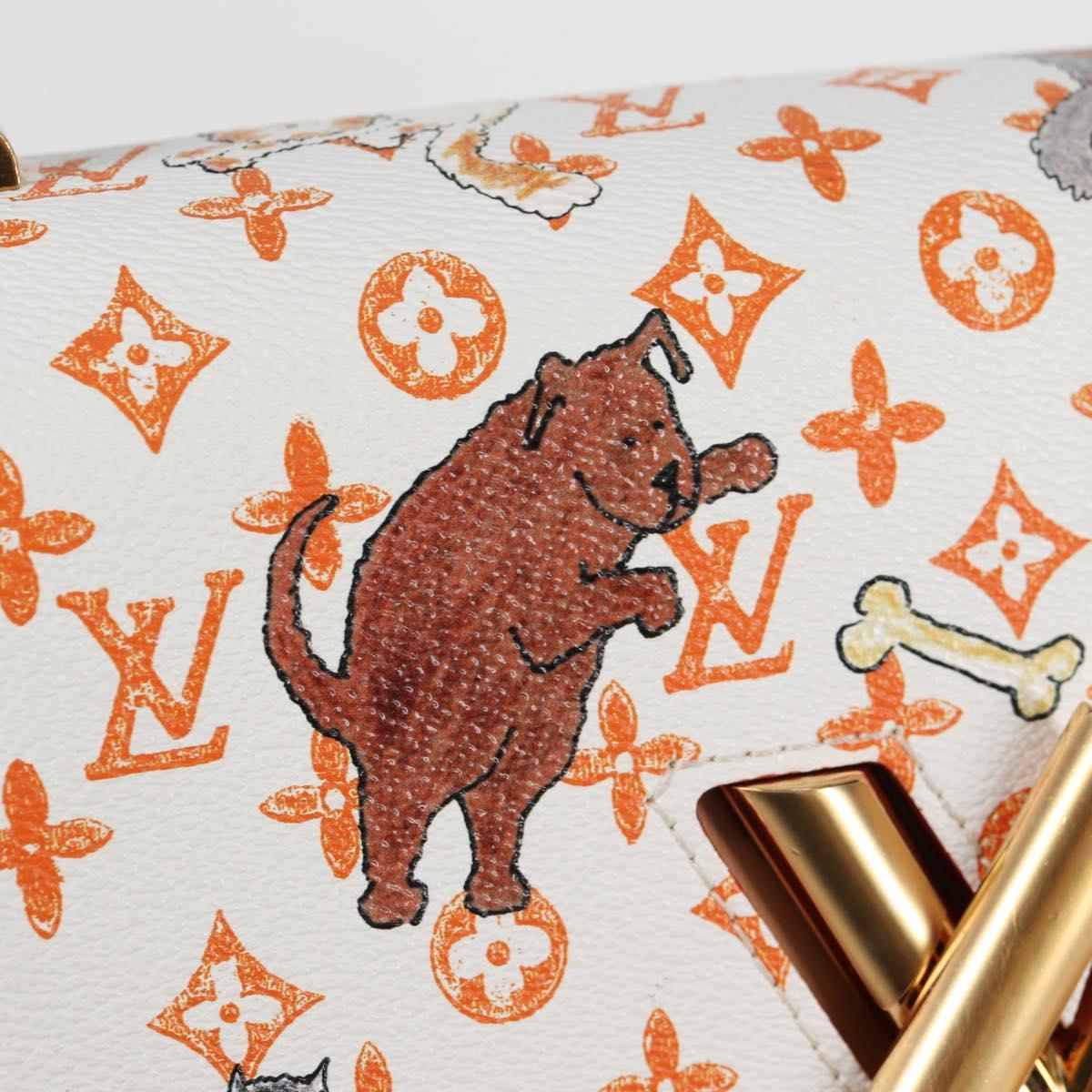 LOUIS VUITTON Catgram Twist MM Shoulder Bag White M44460 LV Auth 120872SM