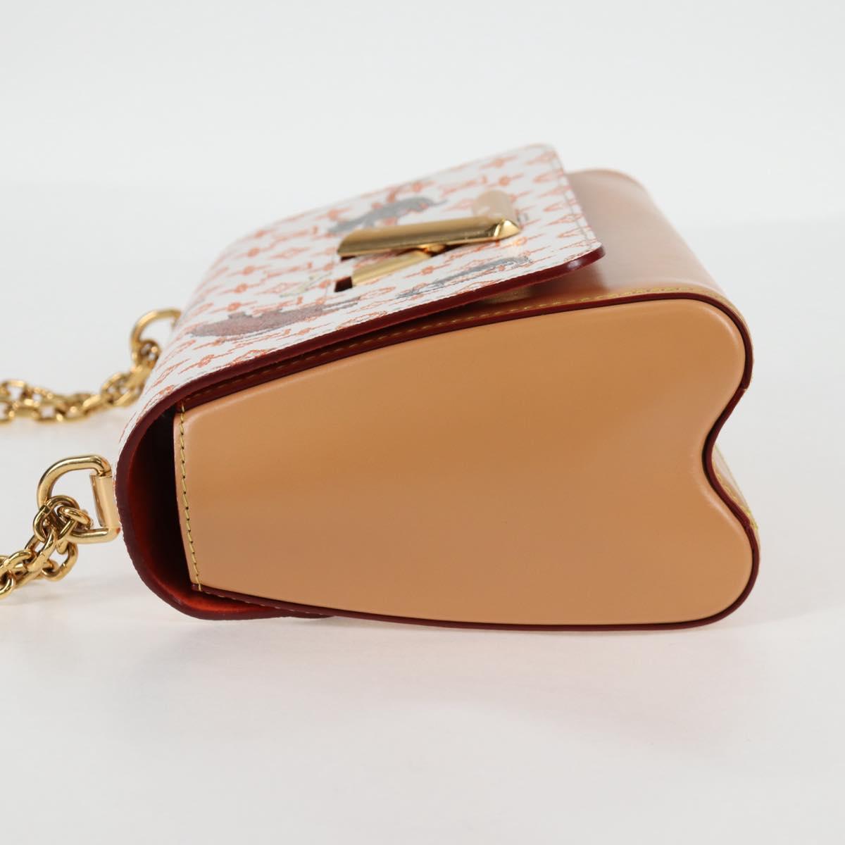 LOUIS VUITTON Catgram Twist MM Shoulder Bag White M44460 LV Auth 120872SM