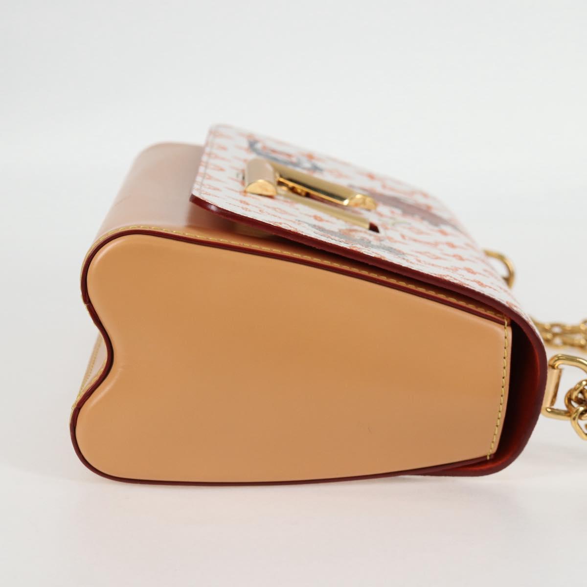 LOUIS VUITTON Catgram Twist MM Shoulder Bag White M44460 LV Auth 120872SM