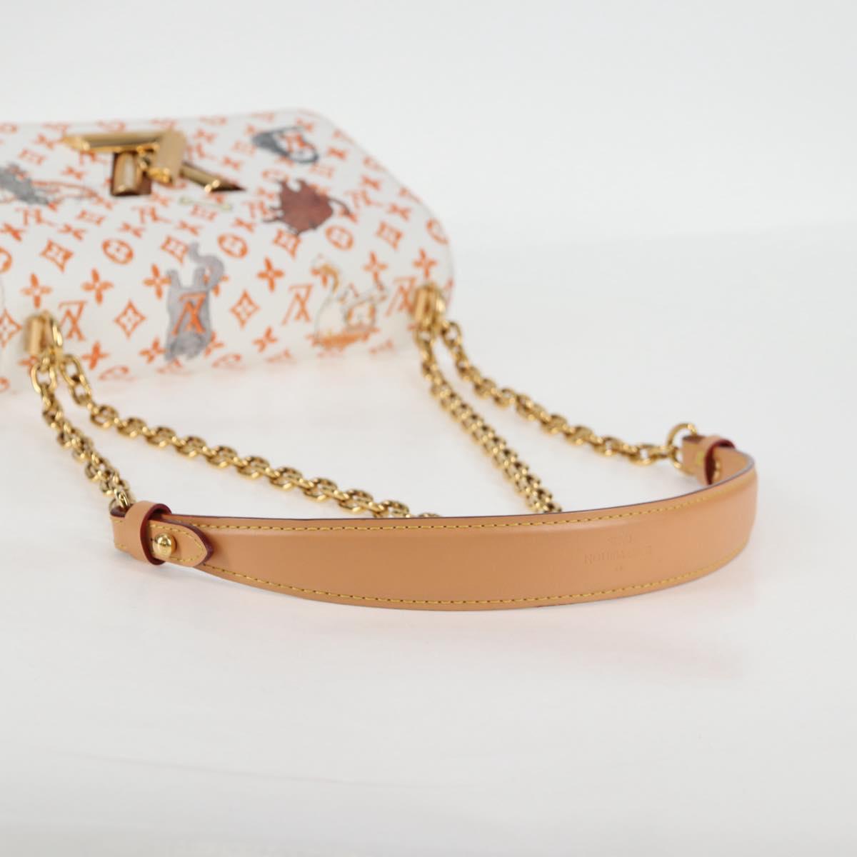 LOUIS VUITTON Catgram Twist MM Shoulder Bag White M44460 LV Auth 120872SM