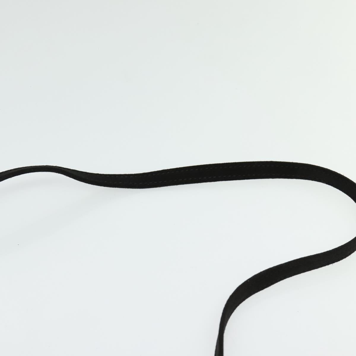 CELINE Hand Bag Suede 2way Black Gold Auth 120904