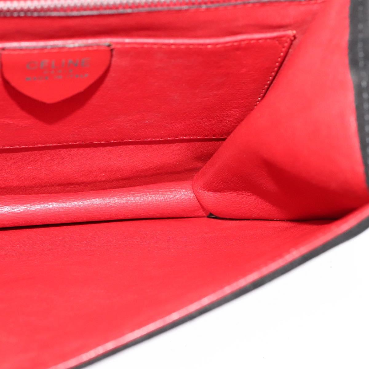 CELINE Hand Bag Suede 2way Black Gold Auth 120904