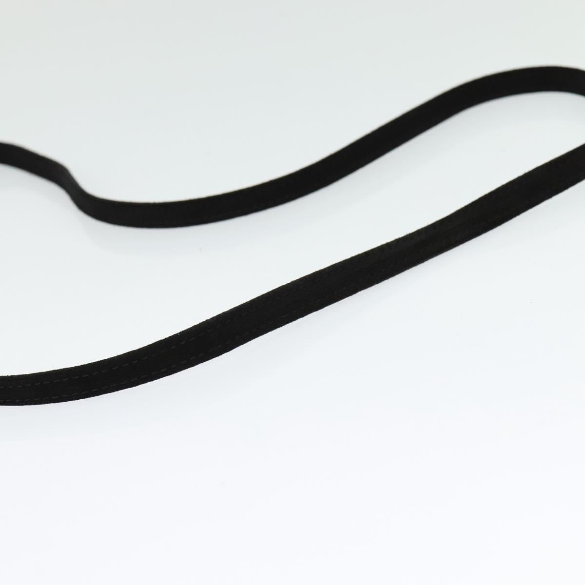 CELINE Hand Bag Suede 2way Black Gold Auth 120904