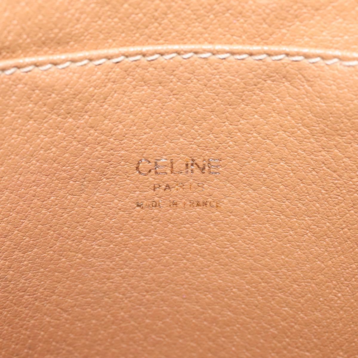 CELINE Macadam Canvas Hand Bag PVC Beige Gold Auth 120908