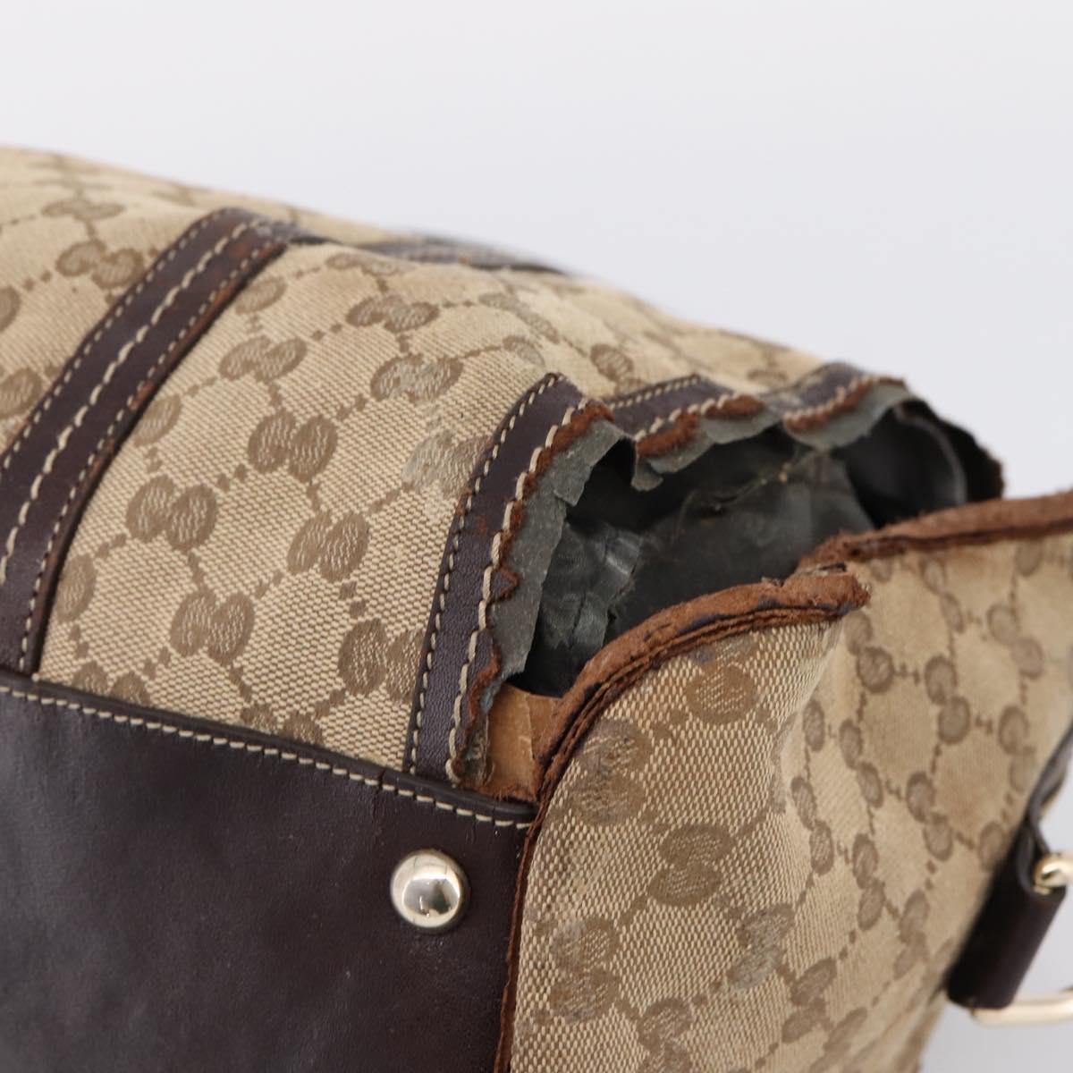 GUCCI GG Crystal Shoulder Bag Coated Canvas Brown Gold 181488 Auth 120919