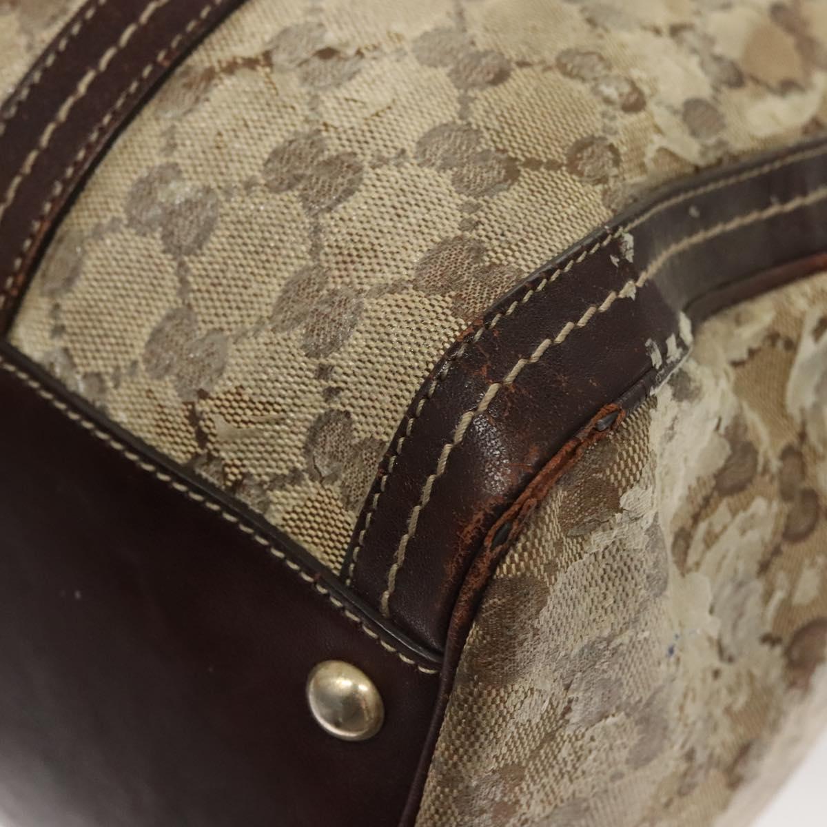 GUCCI GG Crystal Shoulder Bag Coated Canvas Brown Gold 181488 Auth 120919