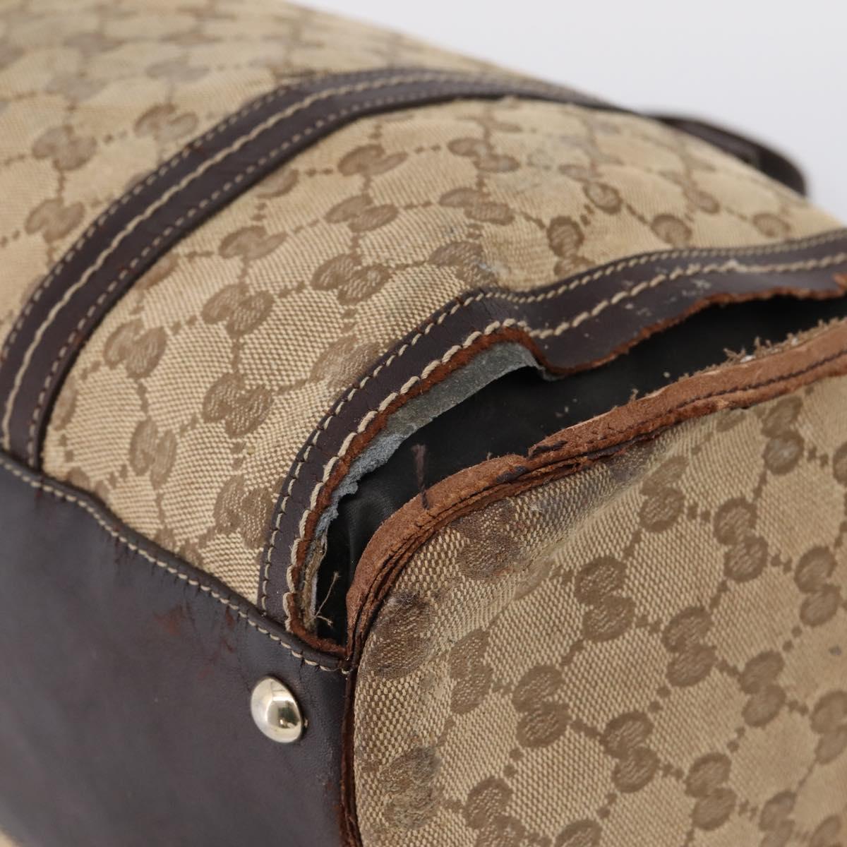 GUCCI GG Crystal Shoulder Bag Coated Canvas Brown Gold 181488 Auth 120919