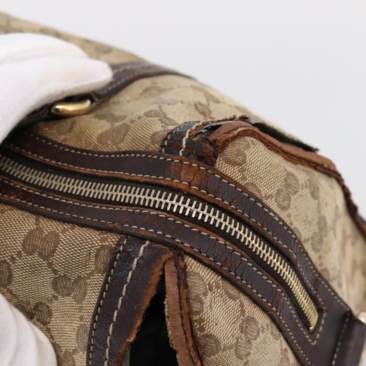 GUCCI GG Crystal Shoulder Bag Coated Canvas Brown Gold 181488 Auth 120919