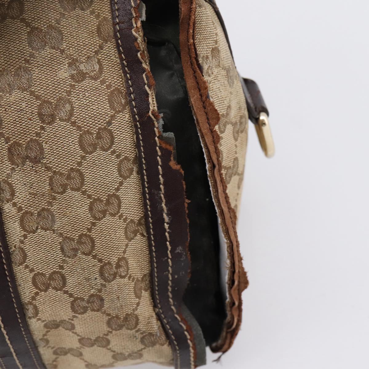 GUCCI GG Crystal Shoulder Bag Coated Canvas Brown Gold 181488 Auth 120919