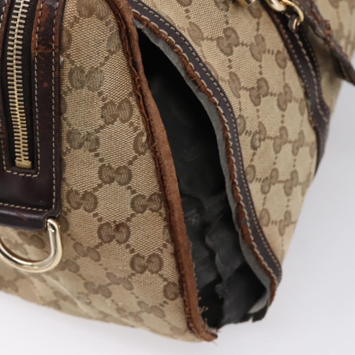 GUCCI GG Crystal Shoulder Bag Coated Canvas Brown Gold 181488 Auth 120919