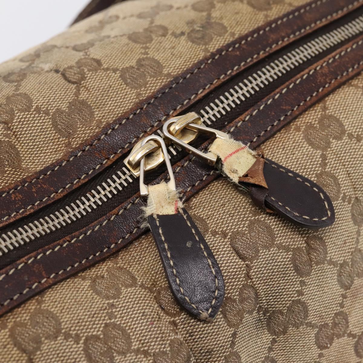 GUCCI GG Crystal Shoulder Bag Coated Canvas Brown Gold 181488 Auth 120919