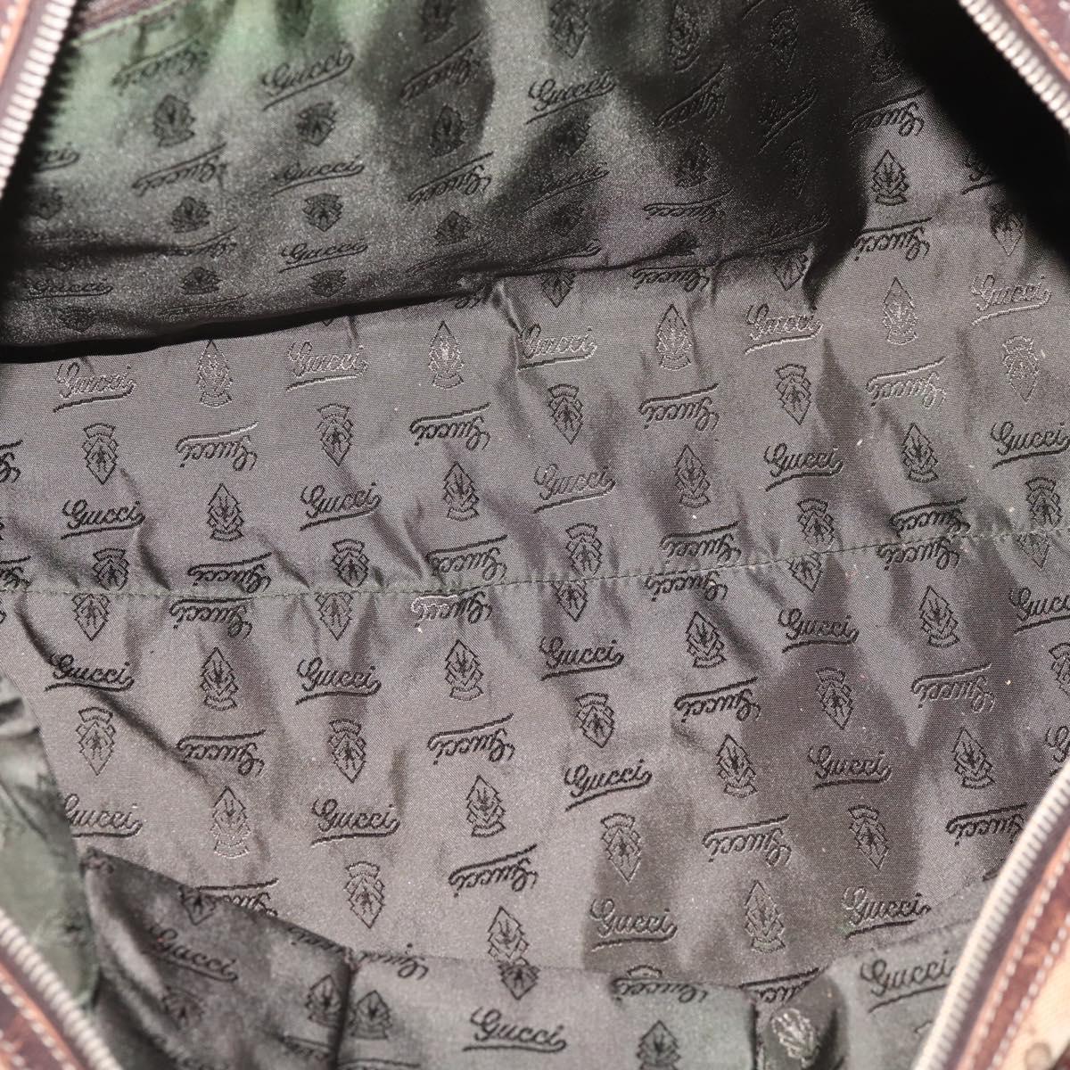 GUCCI GG Crystal Shoulder Bag Coated Canvas Brown Gold 181488 Auth 120919