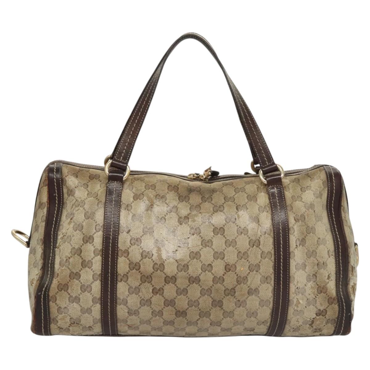GUCCI GG Crystal Shoulder Bag Coated Canvas Brown Gold 181488 Auth 120919