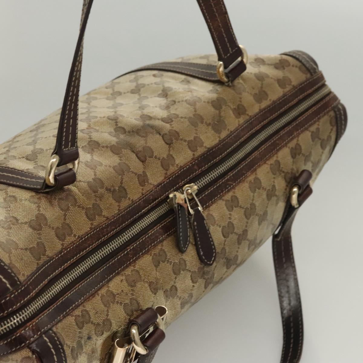 GUCCI GG Crystal Shoulder Bag Coated Canvas Brown Gold 181488 Auth 120919