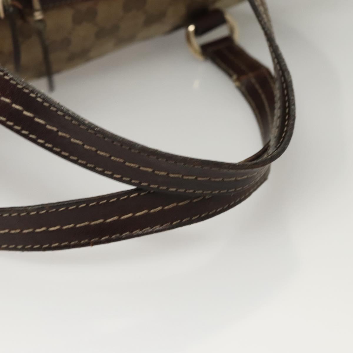 GUCCI GG Crystal Shoulder Bag Coated Canvas Brown Gold 181488 Auth 120919