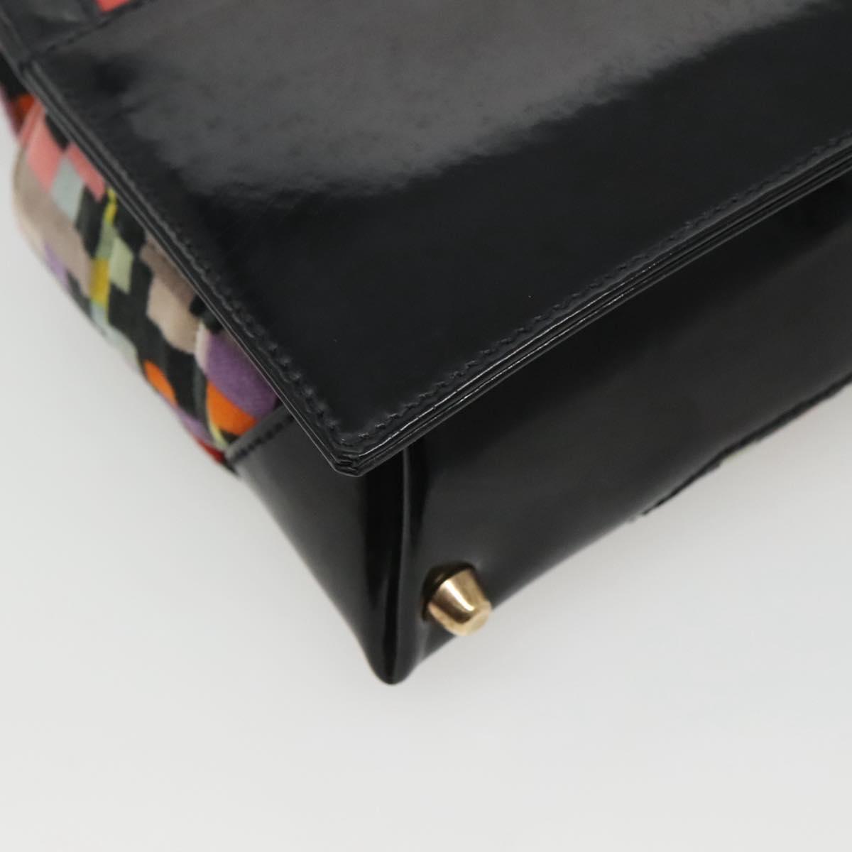 CHANEL Shoulder Bag Velor Gold Multicolor CC Auth 120922