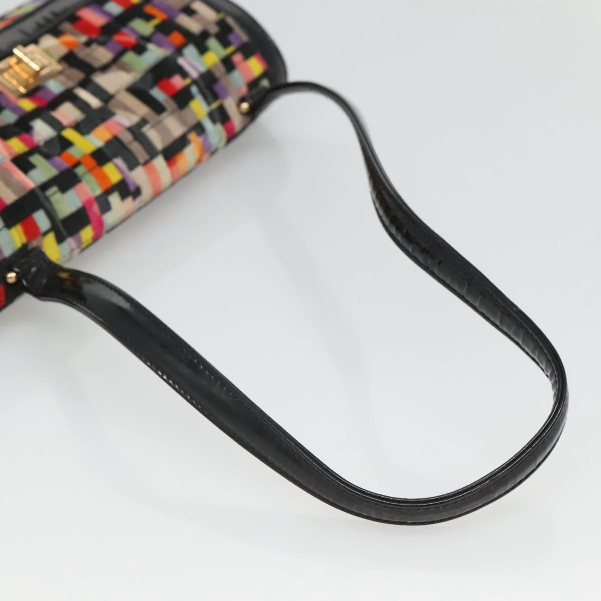 CHANEL Shoulder Bag Velor Gold Multicolor CC Auth 120922