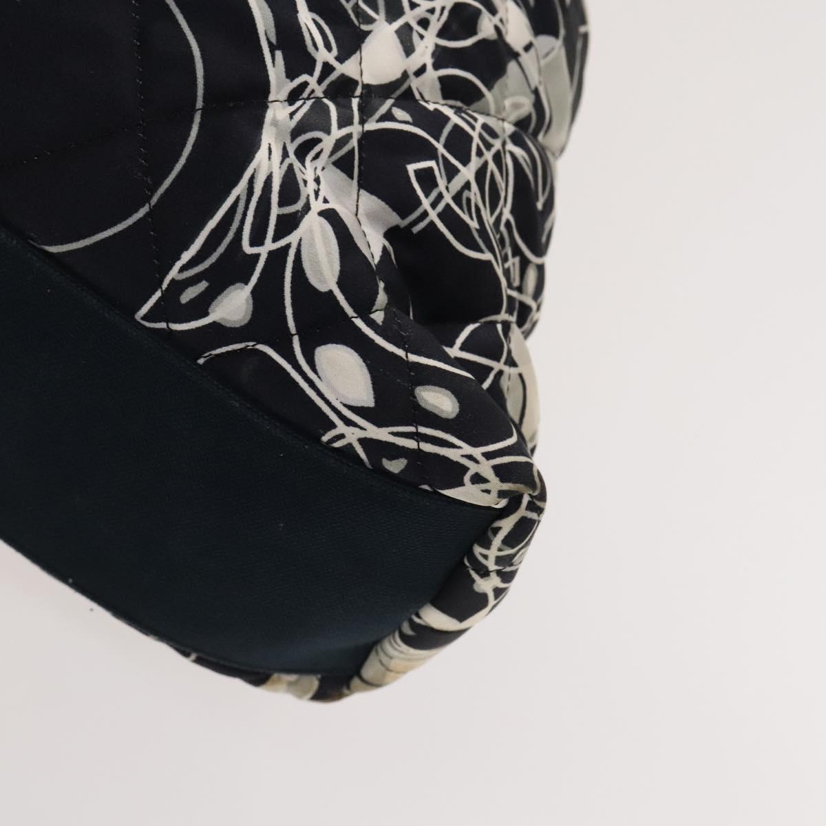 CHANEL Matelasse Chain Shoulder Bag Silk Black Silver CC Auth 120924