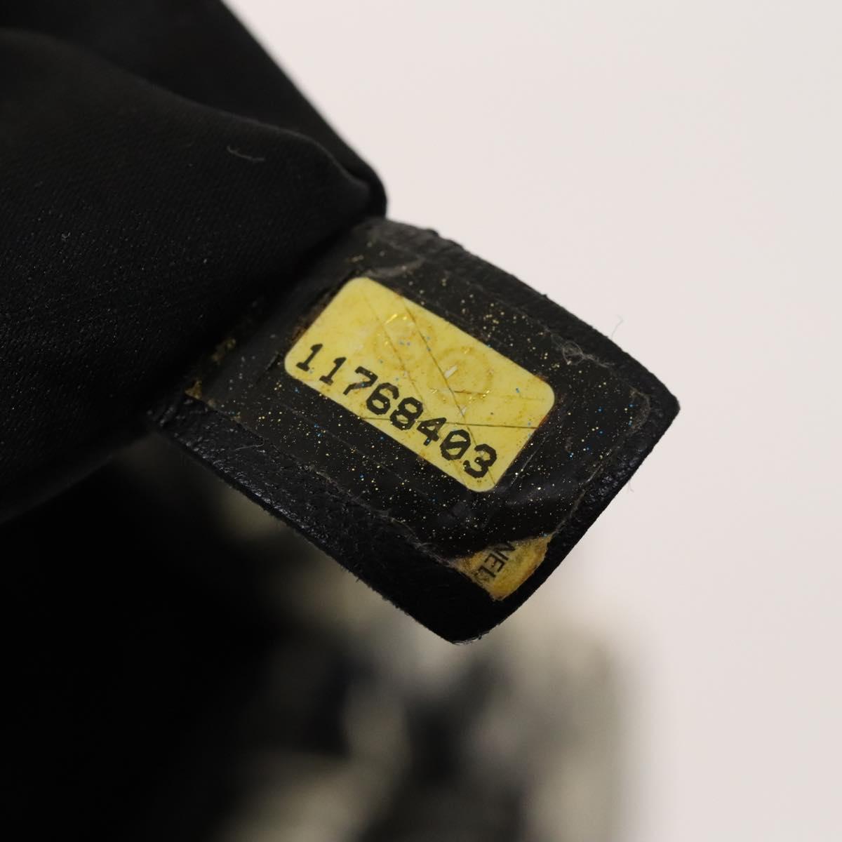 CHANEL Matelasse Chain Shoulder Bag Silk Black Silver CC Auth 120924