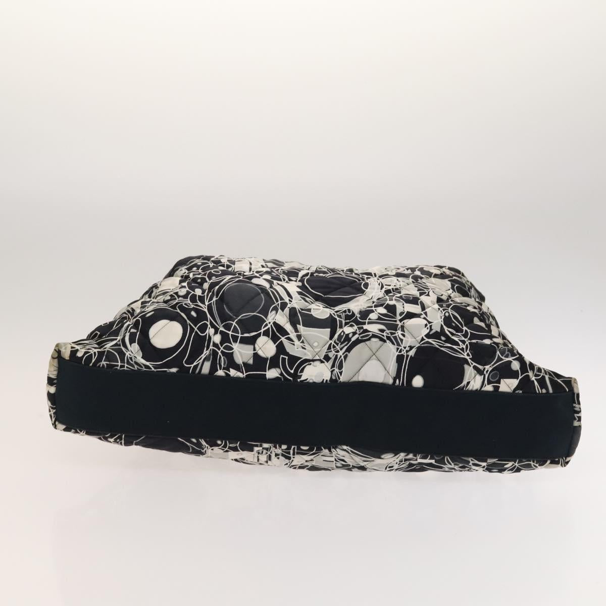 CHANEL Matelasse Chain Shoulder Bag Silk Black Silver CC Auth 120924