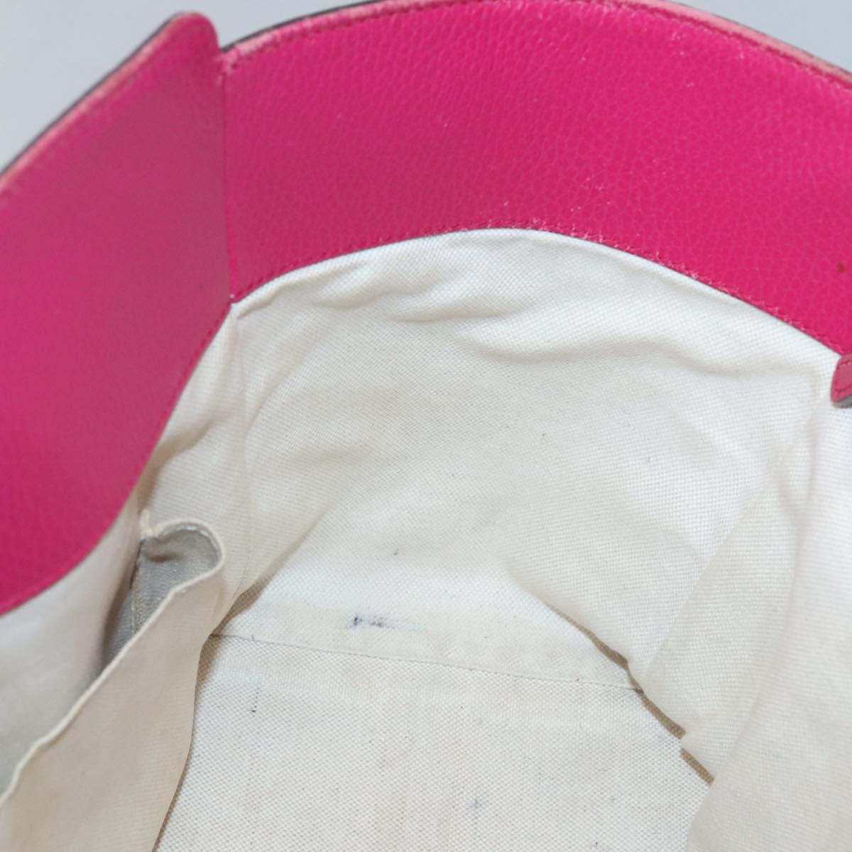 GUCCI Tote Bag Leather Pink Gold Auth 120932