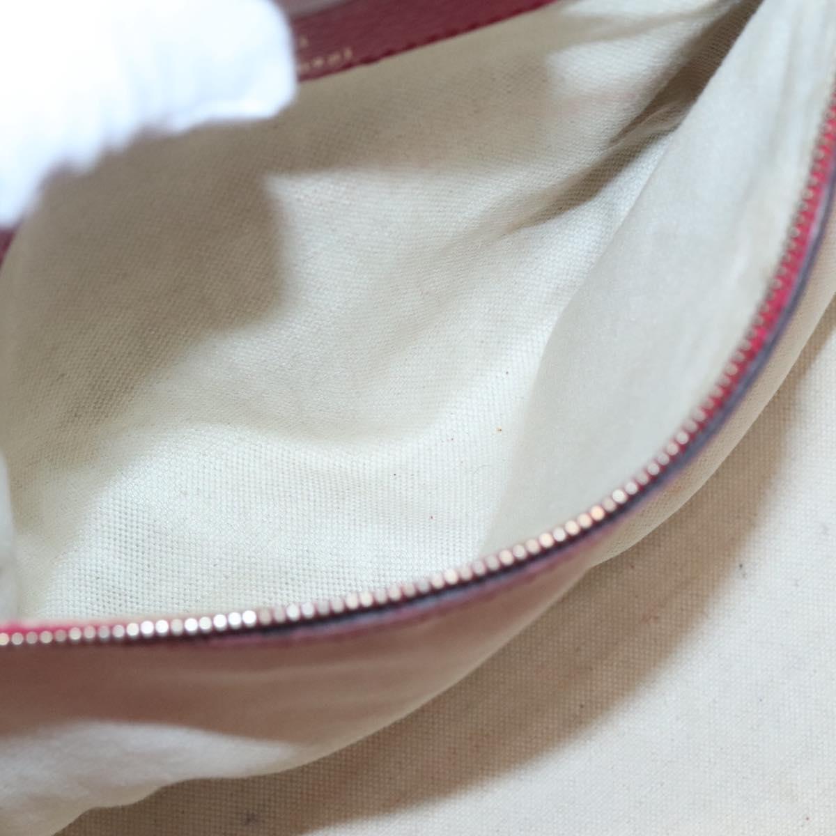 GUCCI Tote Bag Leather Pink Gold Auth 120932