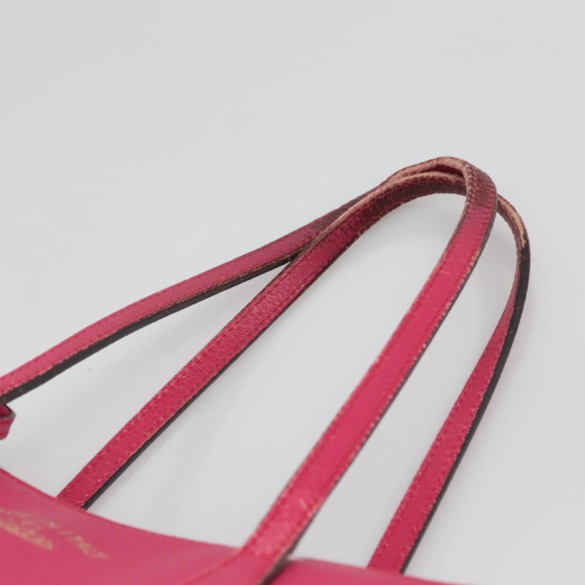 GUCCI Tote Bag Leather Pink Gold Auth 120932