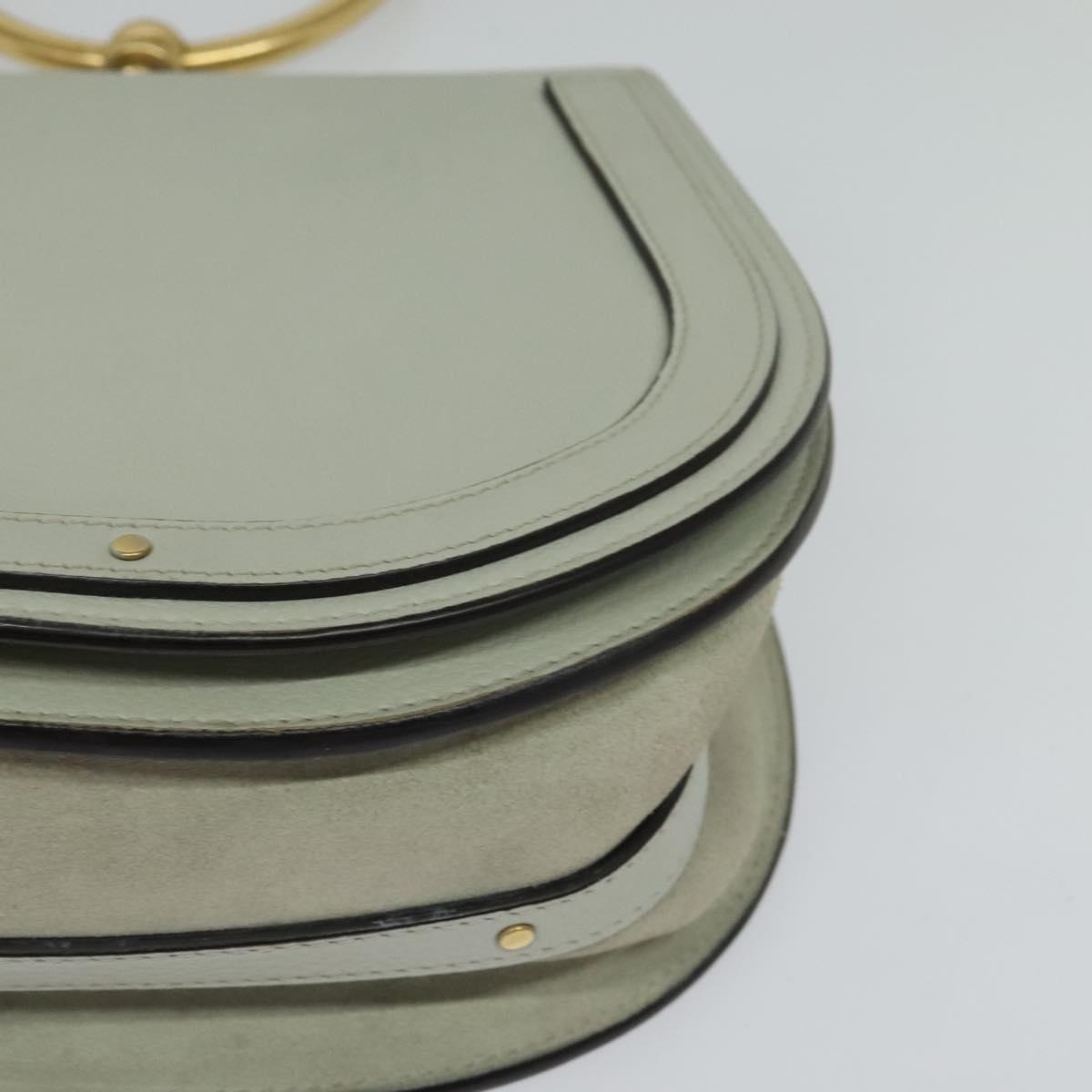 Chloe Nile Hand Bag Leather 2way Gray Gold Auth 120933