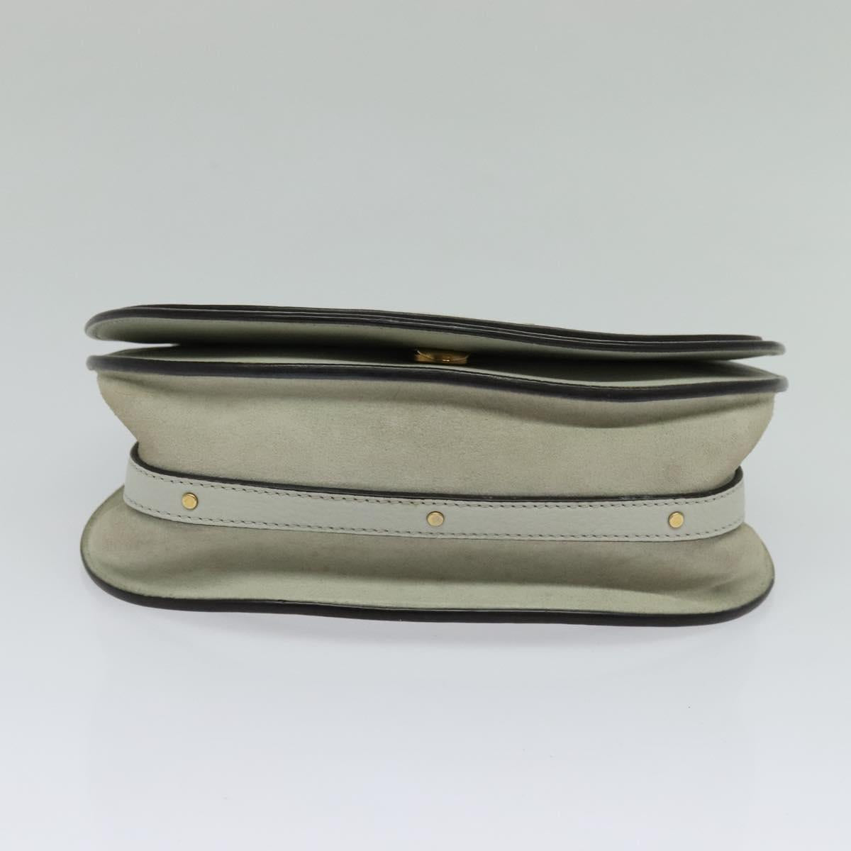 Chloe Nile Hand Bag Leather 2way Gray Gold Auth 120933