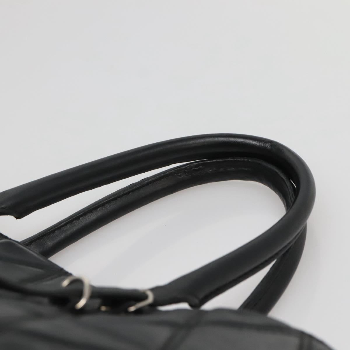 BALENCIAGA Hand Bag Leather Black Silver Auth 120938