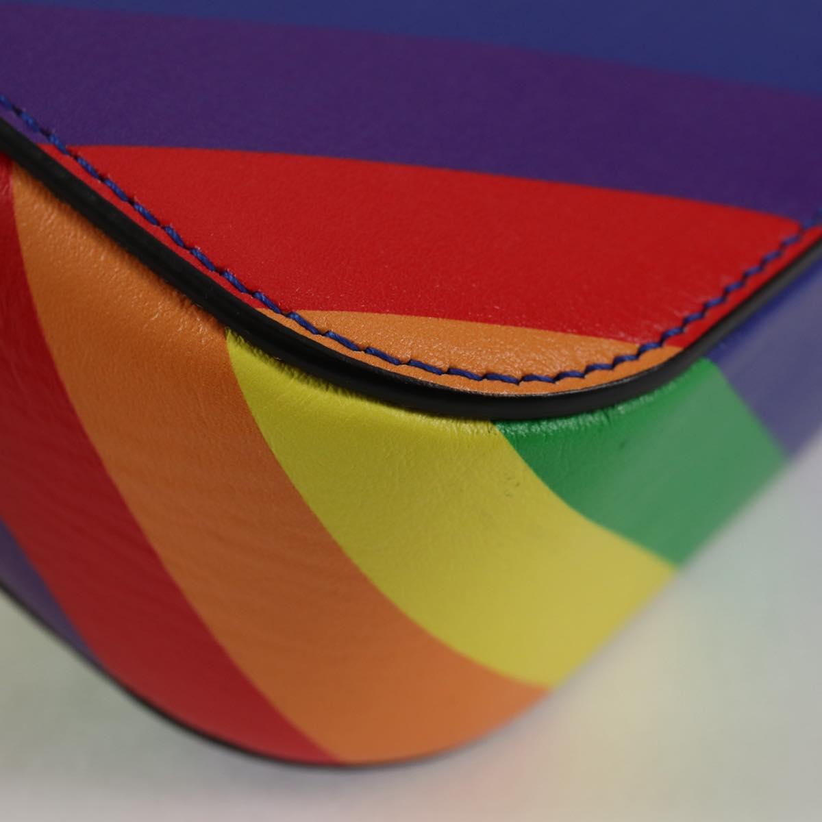 BALENCIAGA Camera bag XS Shoulder Bag Leather Rainbow 558171 Auth 120939M