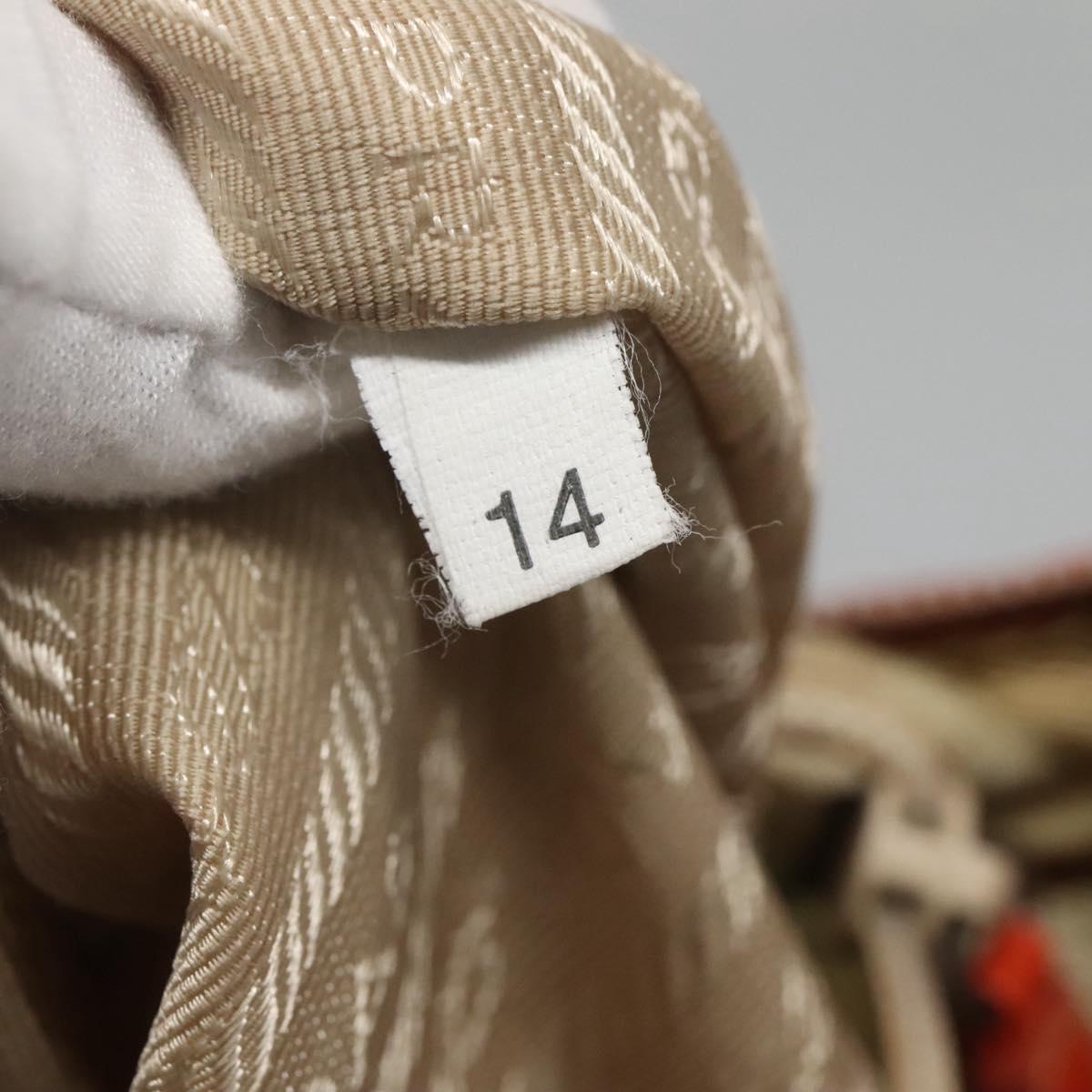 PRADA Shoulder Bag Nylon Orange Silver Auth 120954