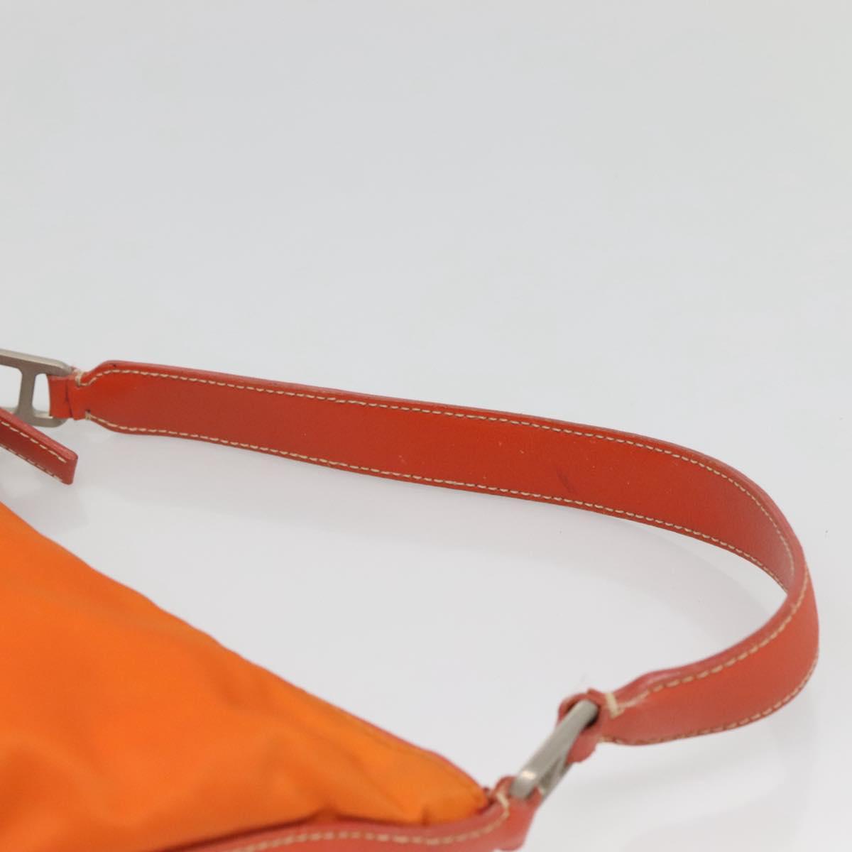 PRADA Shoulder Bag Nylon Orange Silver Auth 120954