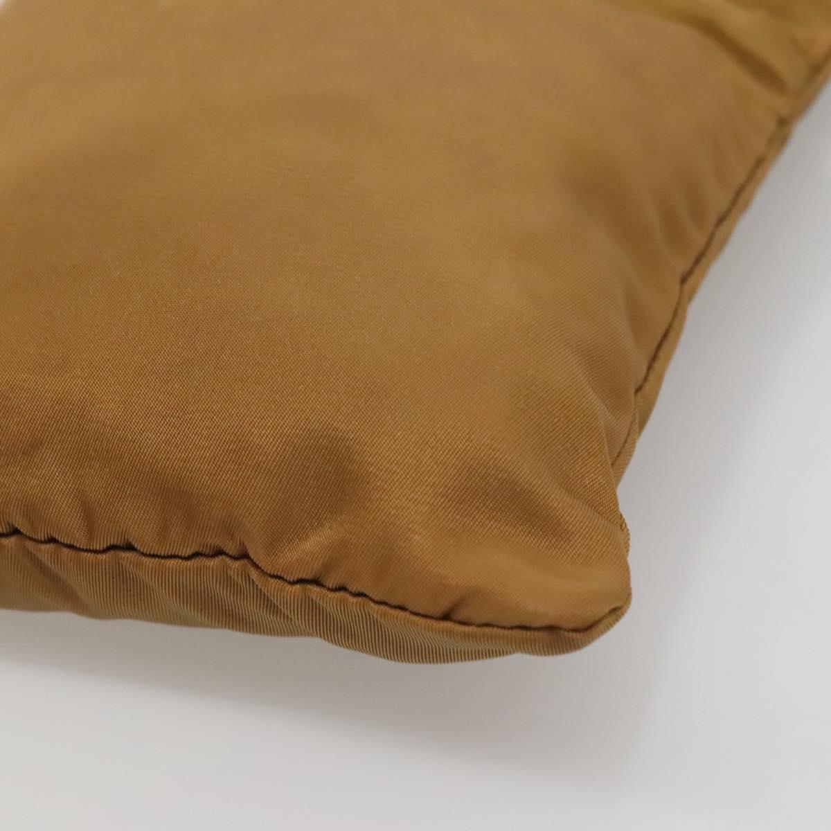 PRADA Shoulder Bag Nylon Brown Silver Auth 120961